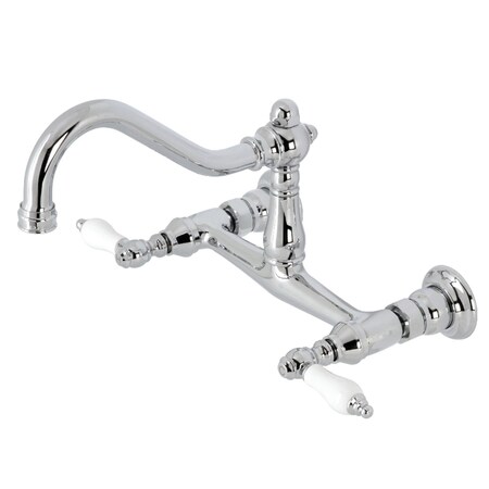 Kingston Brass KS3241PL Two-Handle Wall Mount Bathroom Faucet, Polished Chrome KS3241PL